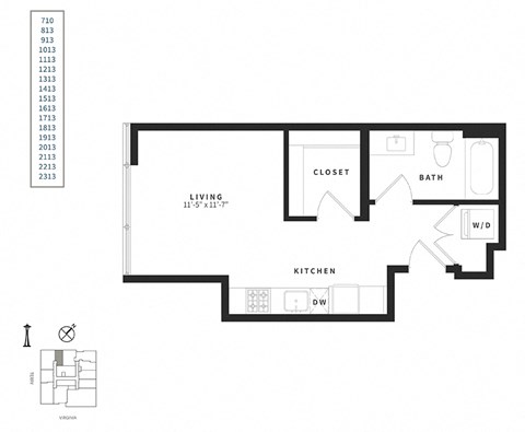 a floor plan of a bedroom apartment